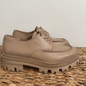 Uterque Zara chunky loafer derby lace up shoes 37